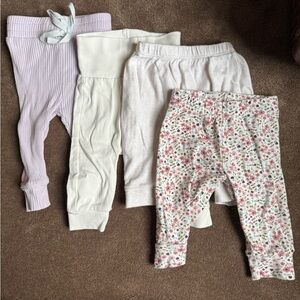 Set of Four Baby Pants in Pastel and Floral